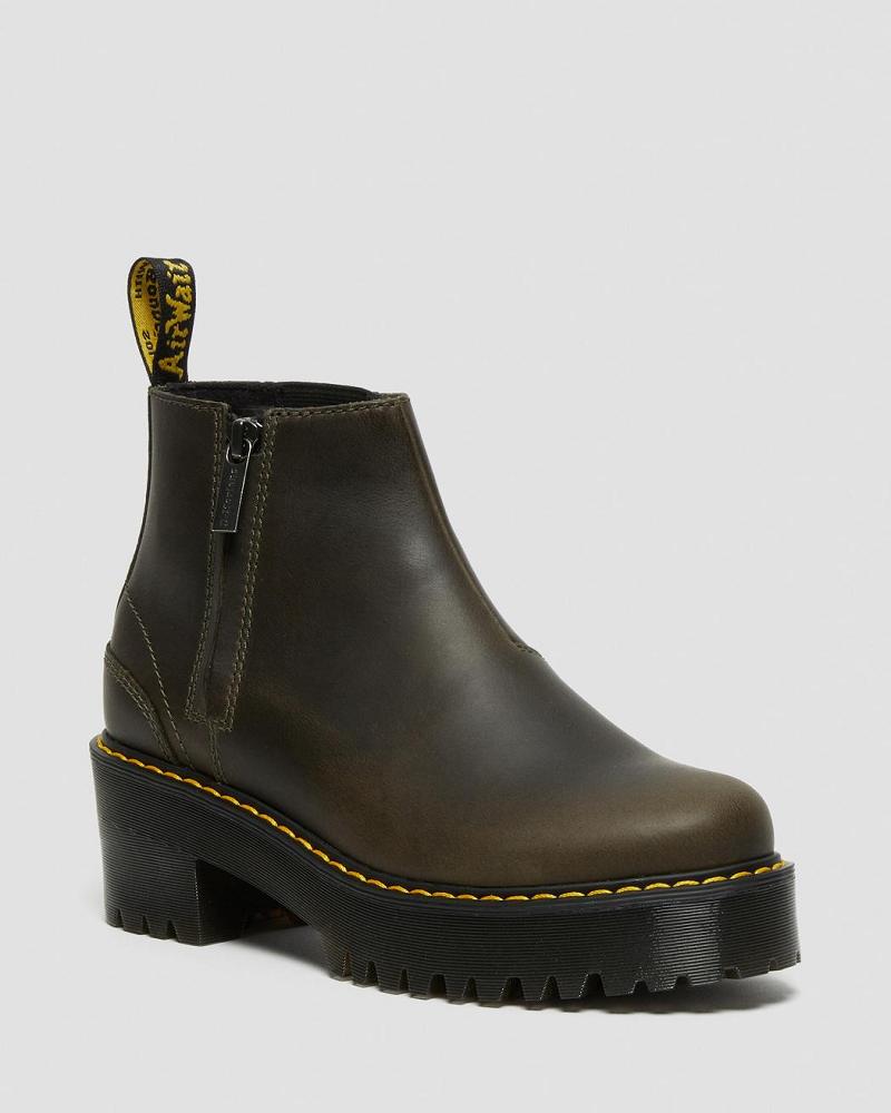 Brown Women\'s Dr Martens Rometty Leather Ankle Boots | CA 66NWY